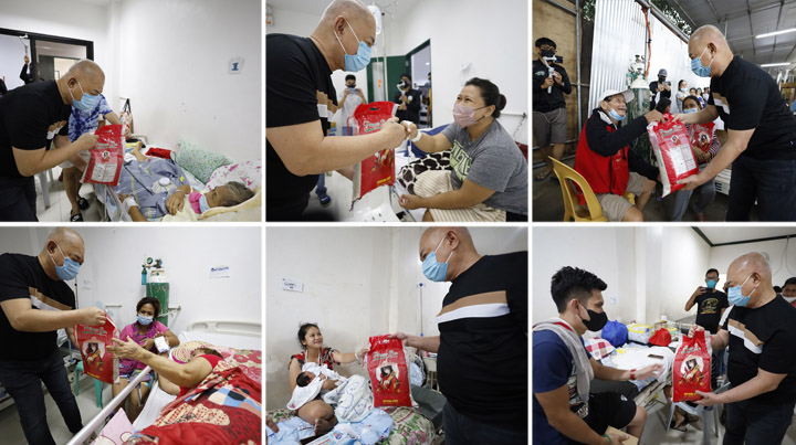 RANDOM SHOTS: Mayor Klarex distributes 5-kg rice packs to patients at JR Borja General Hospital