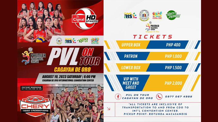 PVL on Tour in CDO ticket reservations