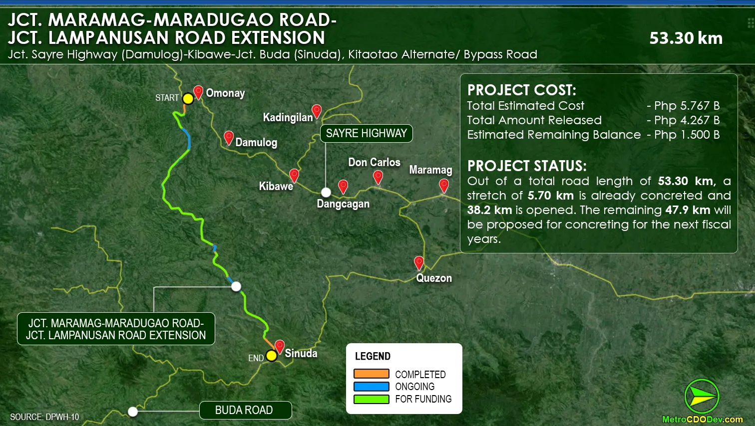 PROJECT WATCH: New 53-km road to link Sayre Highway in Damulog and BUDA Highway in Sinuda, Kitaotao
