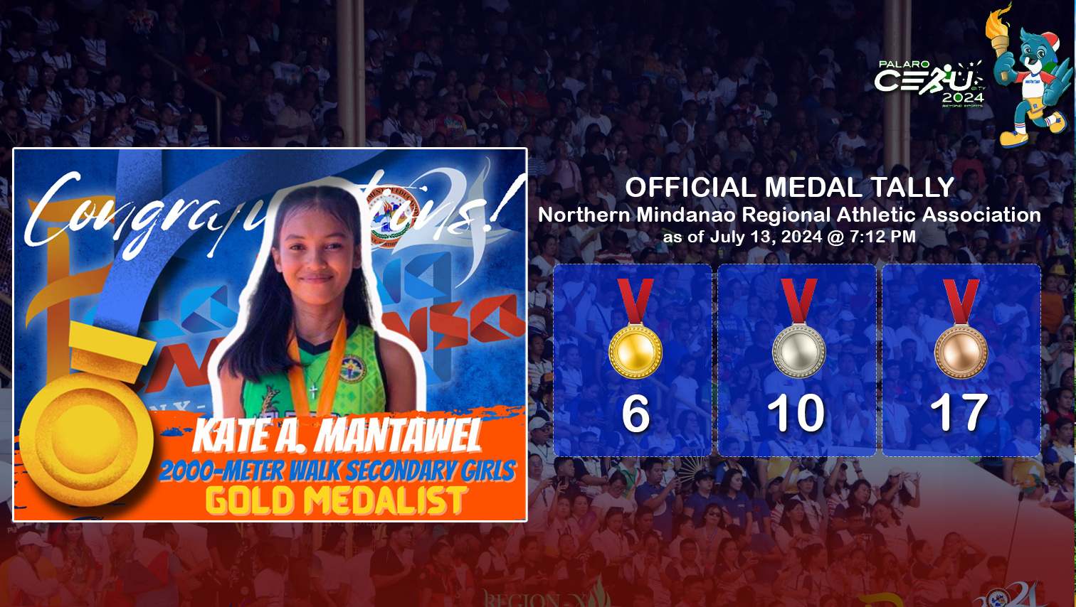 Palarong Pambansa 2024: Bukidnon athlete wins gold in 2000m walk