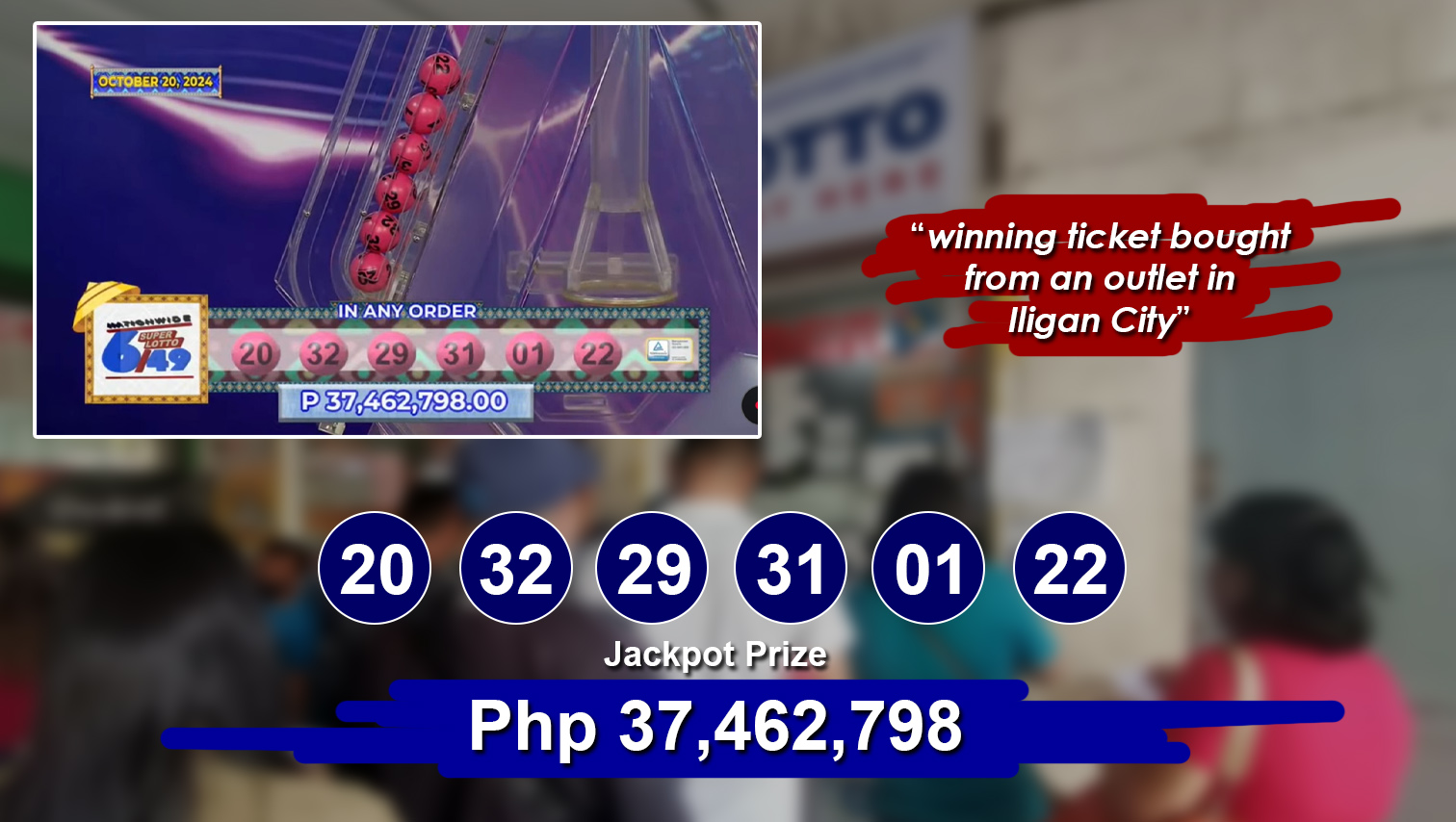 Lucky bettor from Iligan City wins  P37.46 million Superlotto jackpot