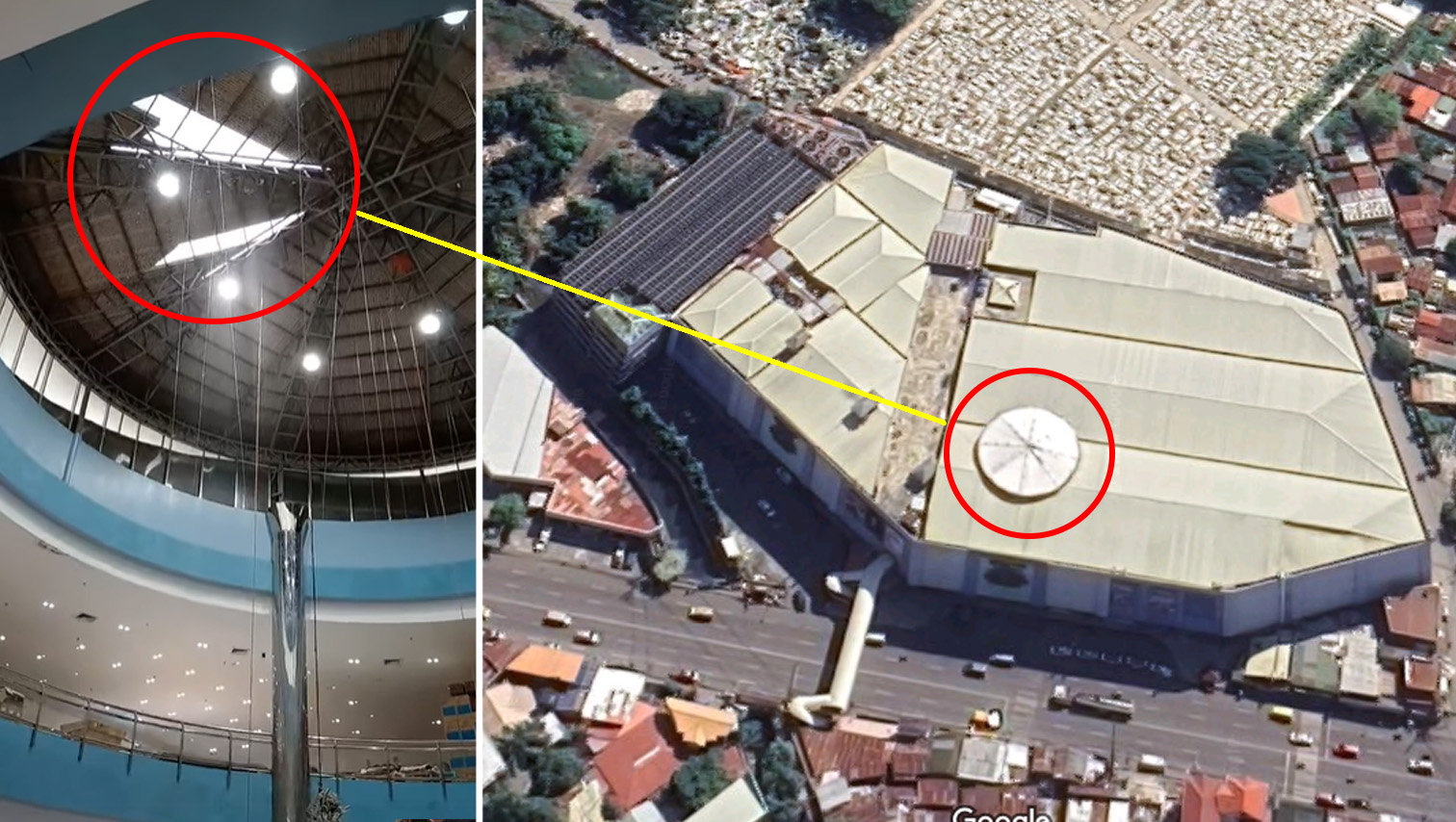 VIDEO WATCH: Strong winds rip off part of roof at Gaisano City Iligan