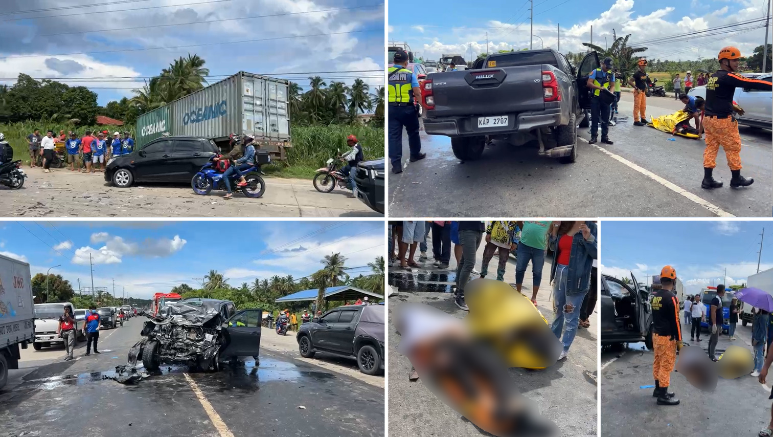 VIDEO WATCH: 2 dead, 3 injured in Toyota Hilux and Trailer truck head-on collision in El Salvador City