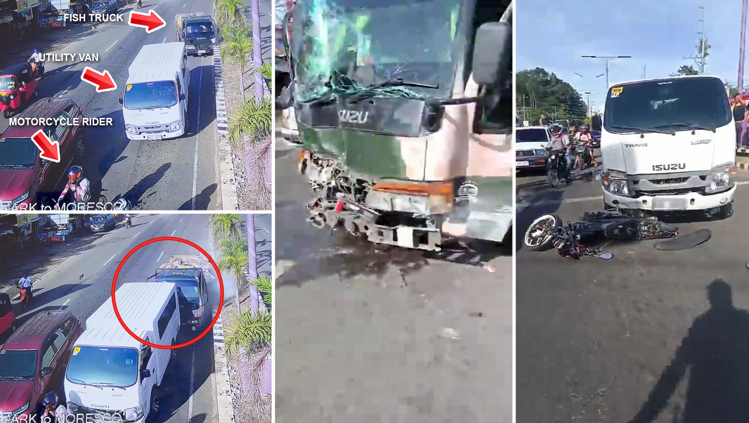 VIDEO WATCH: Fish truck loses brakes, crashes into utility van, motorcycle at Laguindingan traffic light