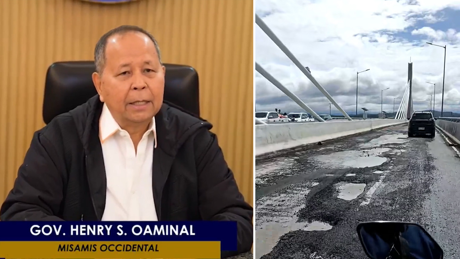 MisOcc Gov wants DPWH to investigate omission of SS-1 tack coat which caused asphalt damage on Panguil Bay Bridge