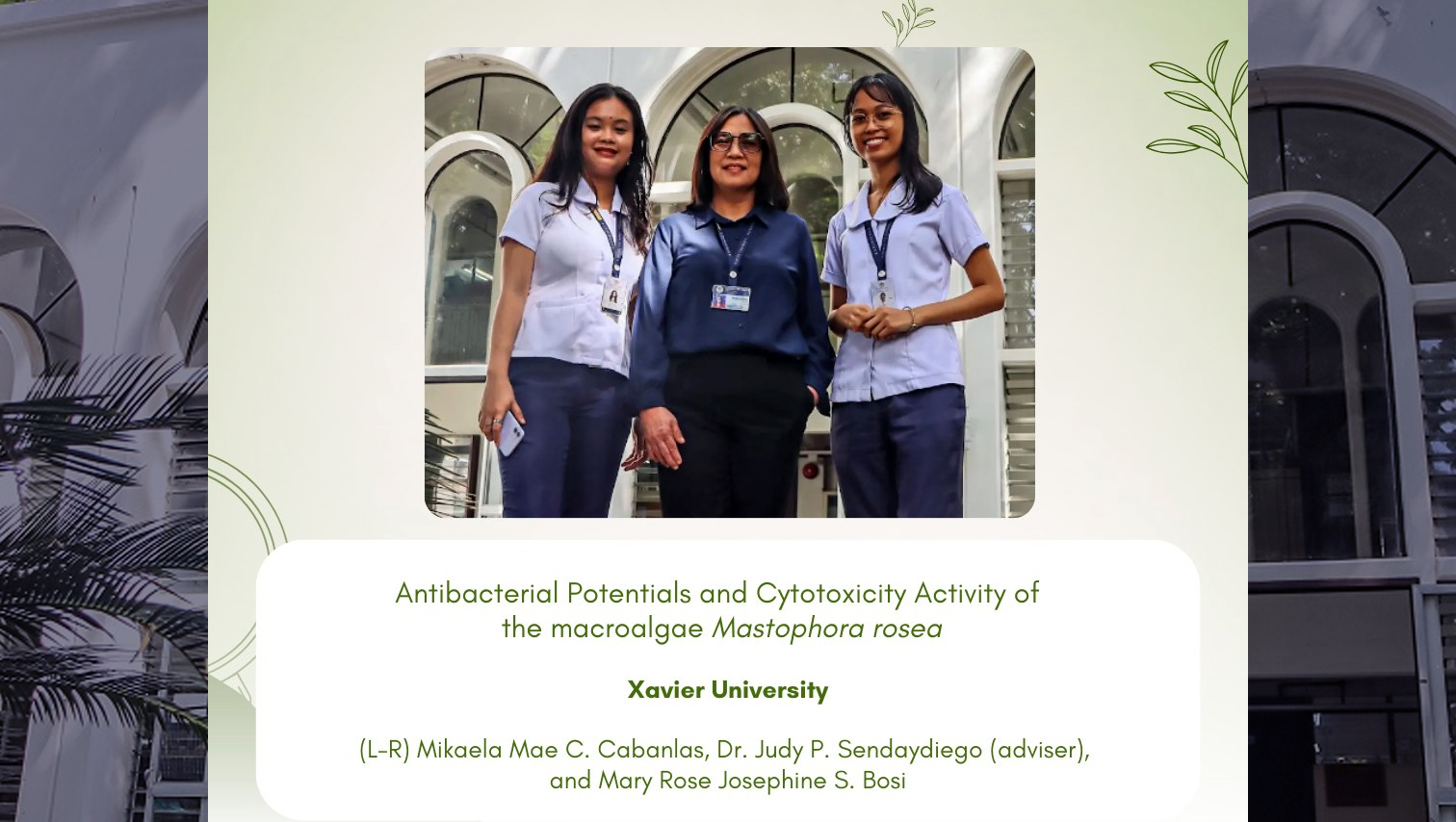 XU BS Bio students get P75k thesis grant from DOST