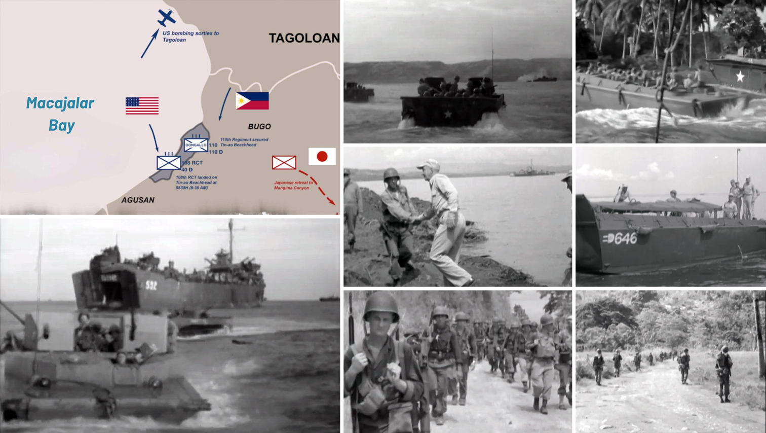 VIDEO WATCH: 108th Regiment Landing at Macajalar Bay during World War II [May 10, 1945]