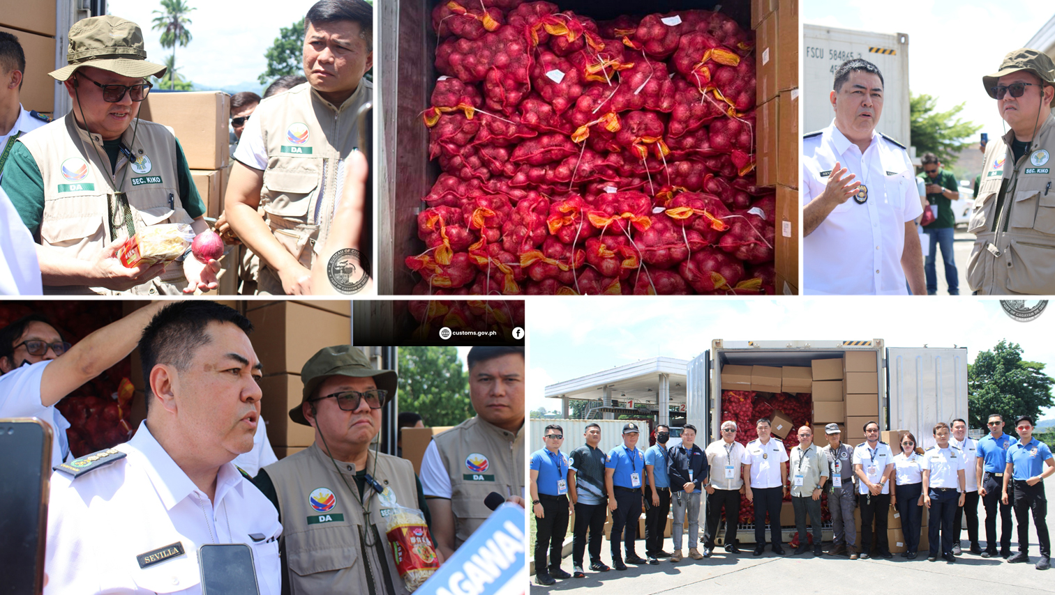 Bureau of Customs CDO foils smuggling attempt of 25.5 tons of onions concealed with egg noodles at Mindanao Container Terminal