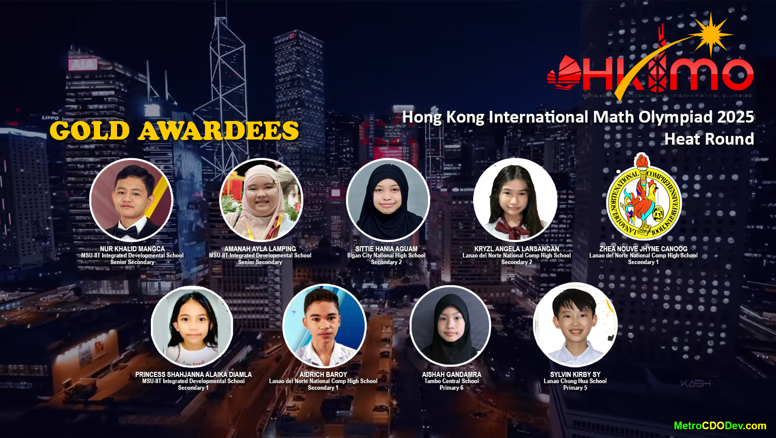 9 students from Iligan, Lanao del Norte schools earn gold awards in Hong Kong International Math Olympiad 2025