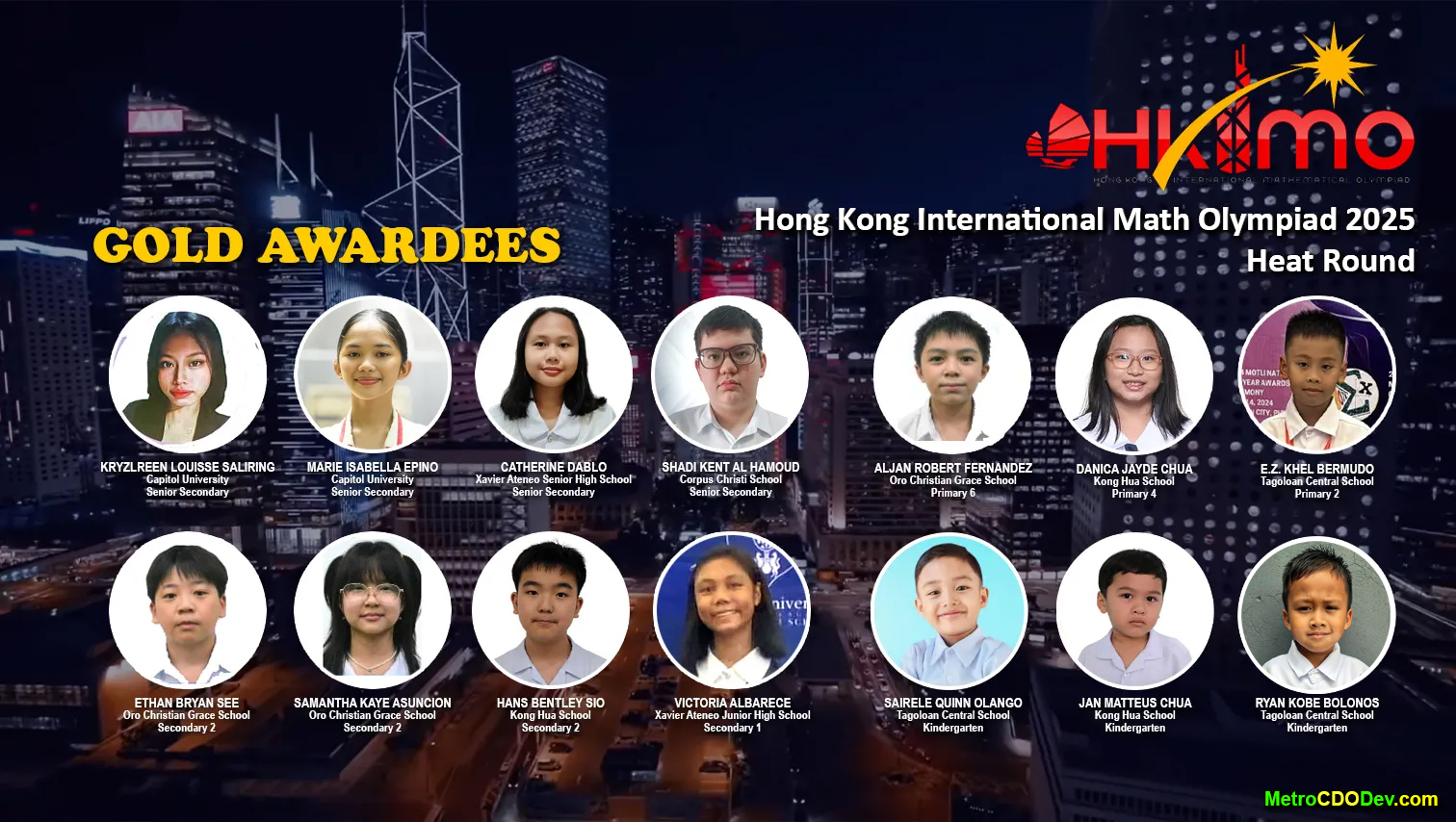 Cagayan de Oro, MisOr students earn awards in Hong Kong International Math Olympiad 2025 Heat Round