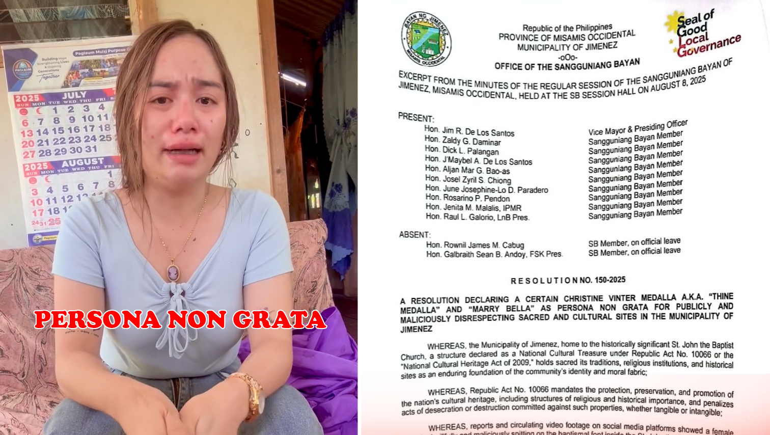 LGU Jimenez declares vlogger in viral holy water font spitting incident as persona non grata