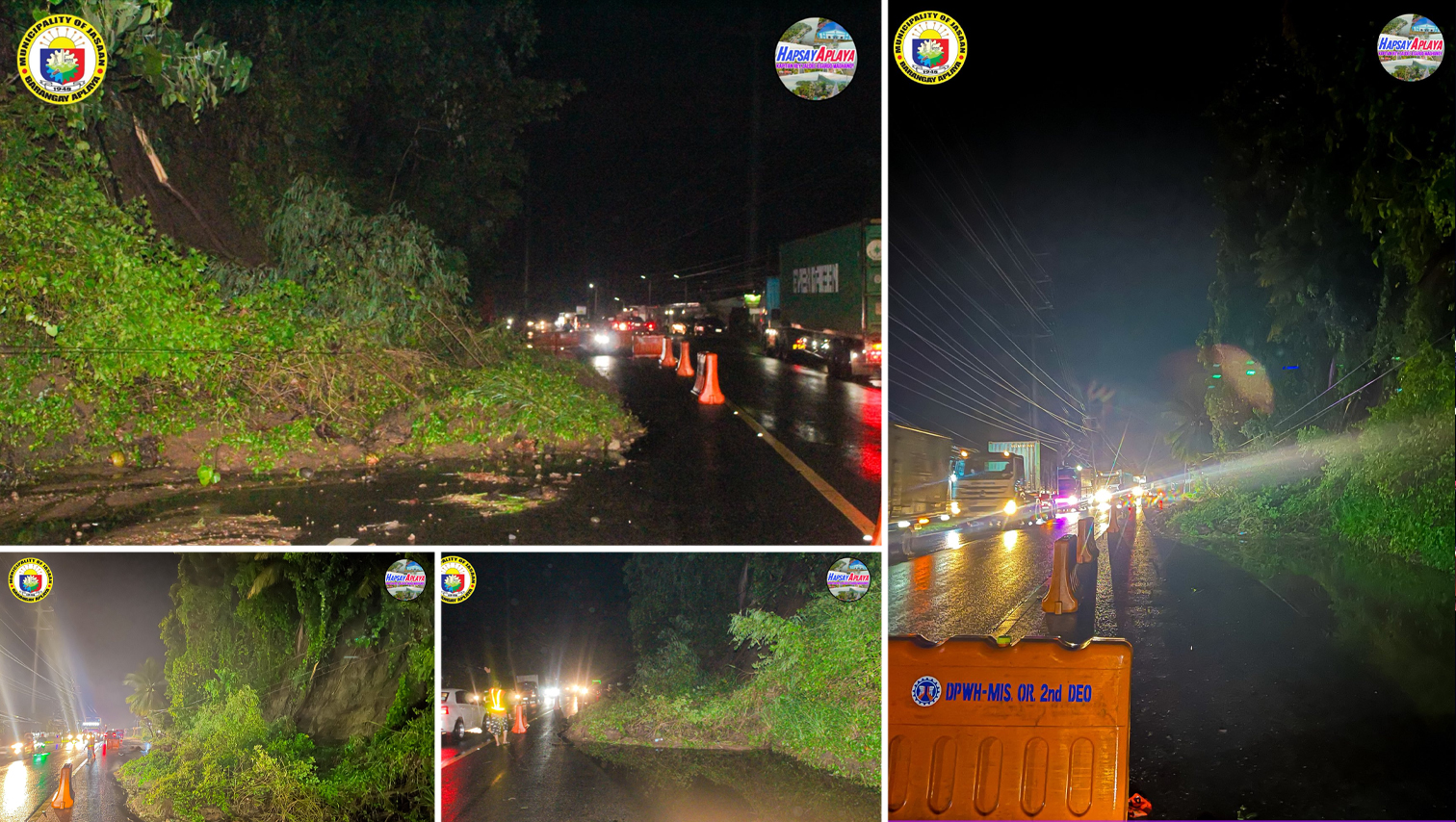 RANDOM SHOTS: Landslide in Brgy Aplaya causes heavy traffic along National Highway in Jasaan, MisOr
