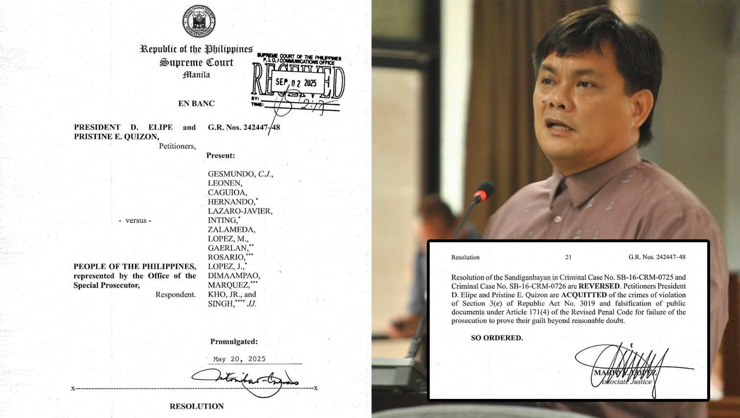 Supreme Court acquits former CDO City Councilor Elipe and sister of graft and falsification charges