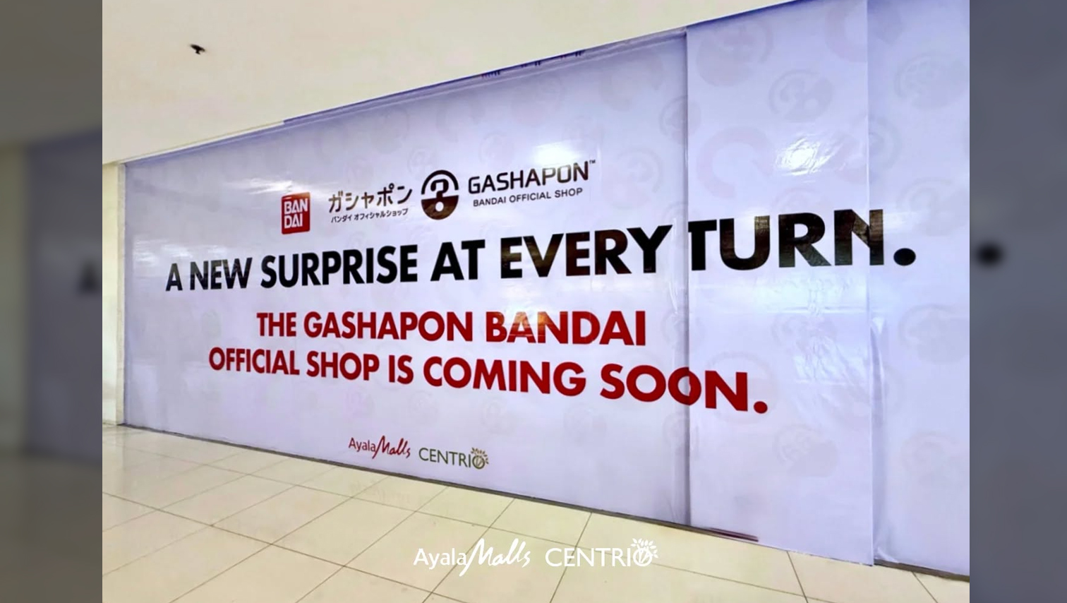 Gashapon Bandai opening soon at Ayala Malls Centrio