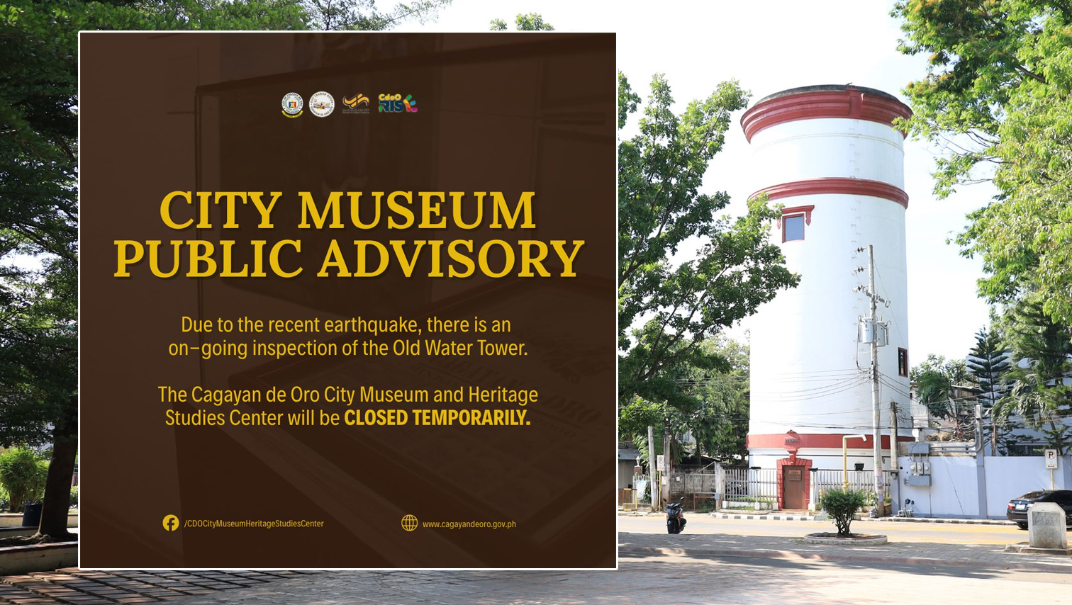HERITAGE WATCH: Cagayan de Oro City Museum (Old Water Tower) temporarily closed for structural inspection after recent earthquakes