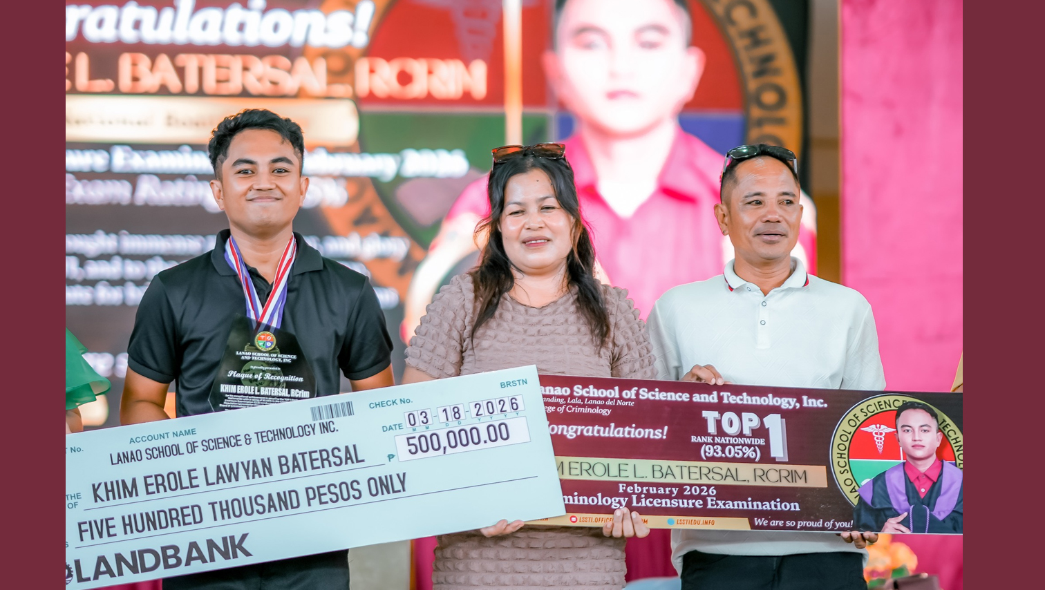 Lanao del Norte school honors graduate for topping February 2026 Criminologists Board Exam