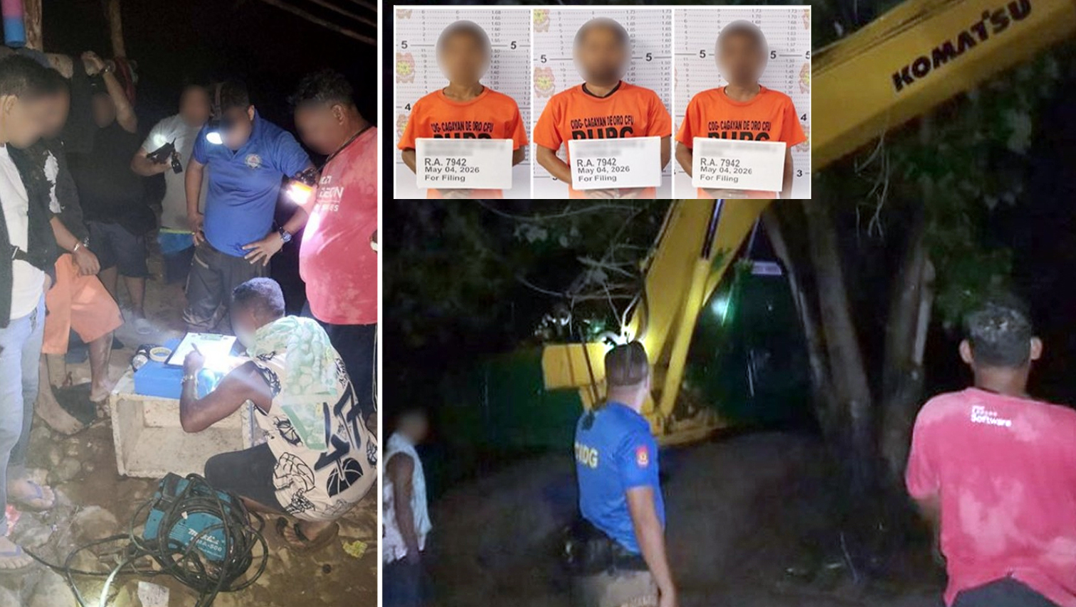 CRIME WATCH: 3 arrested, ₱15.6M in equipment seized in illegal mining bust in Cagayan de Oro