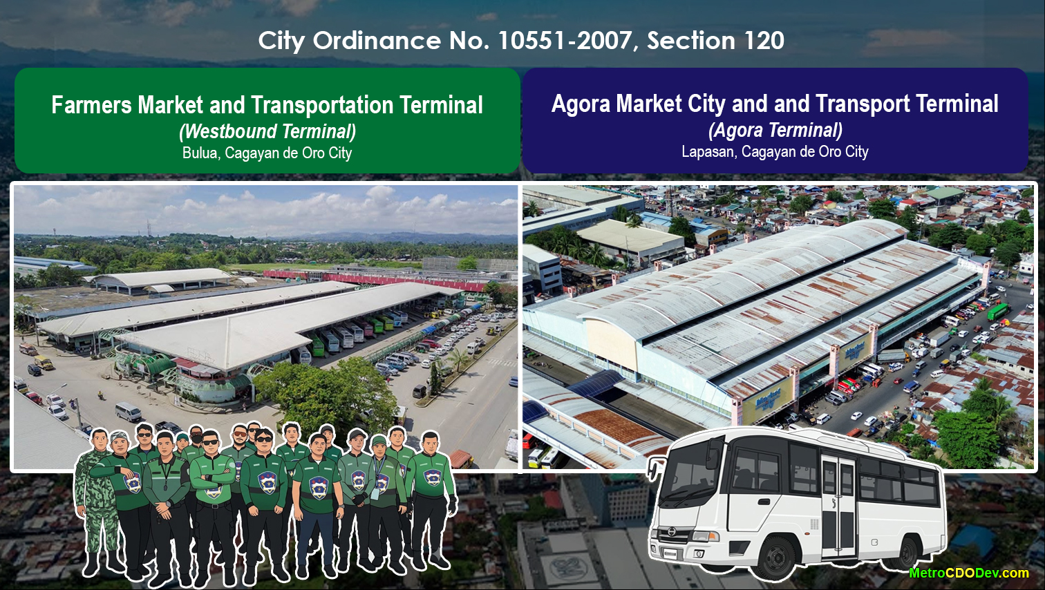 CDO enforces mandatory use of Bulua and Agora Transport Terminals for provincial PUVs