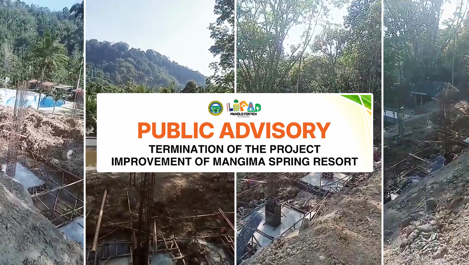 LGU Manolo Fortich ends Mangima Spring Resort Improvement Project over contractor delays, missed targets